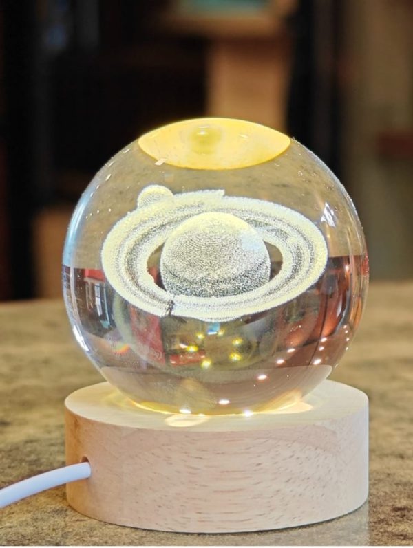 3d Galaxy Space Crystal Ball Night Light With Stand - NQ MART