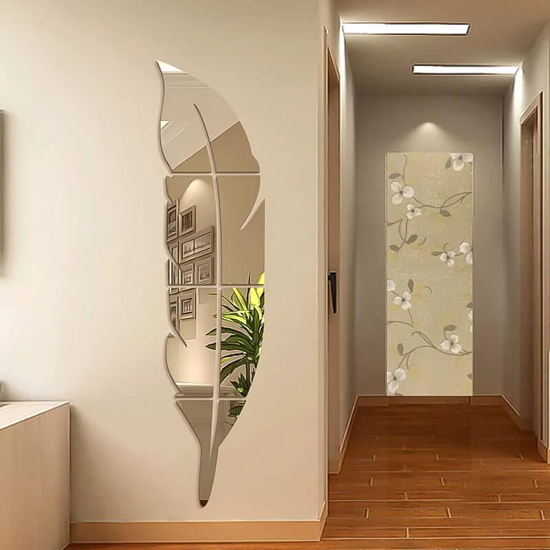 3d Acrylic Wall Leaf Mirror Reflection Room Decor - NQ MART