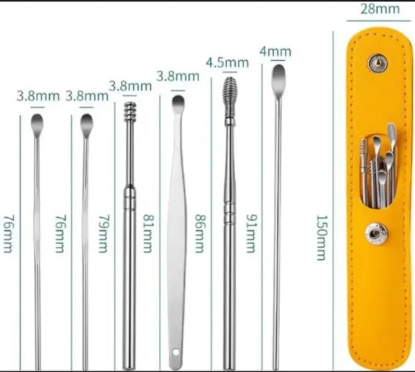 Ear Wax Cleaning Kit, 6 Pcs Ear Pick Tools