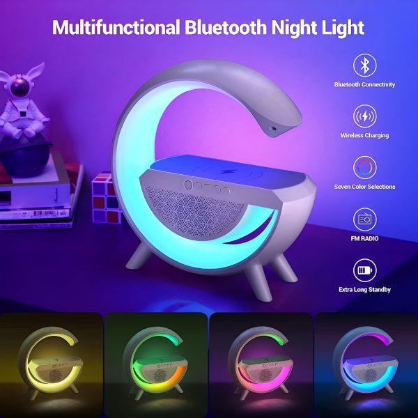 G Shaped Rgb Light Table Lamp With Wireless Charger - NQ MART